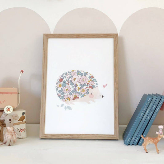 Liberty Print Hedgehog Nursery Art A4